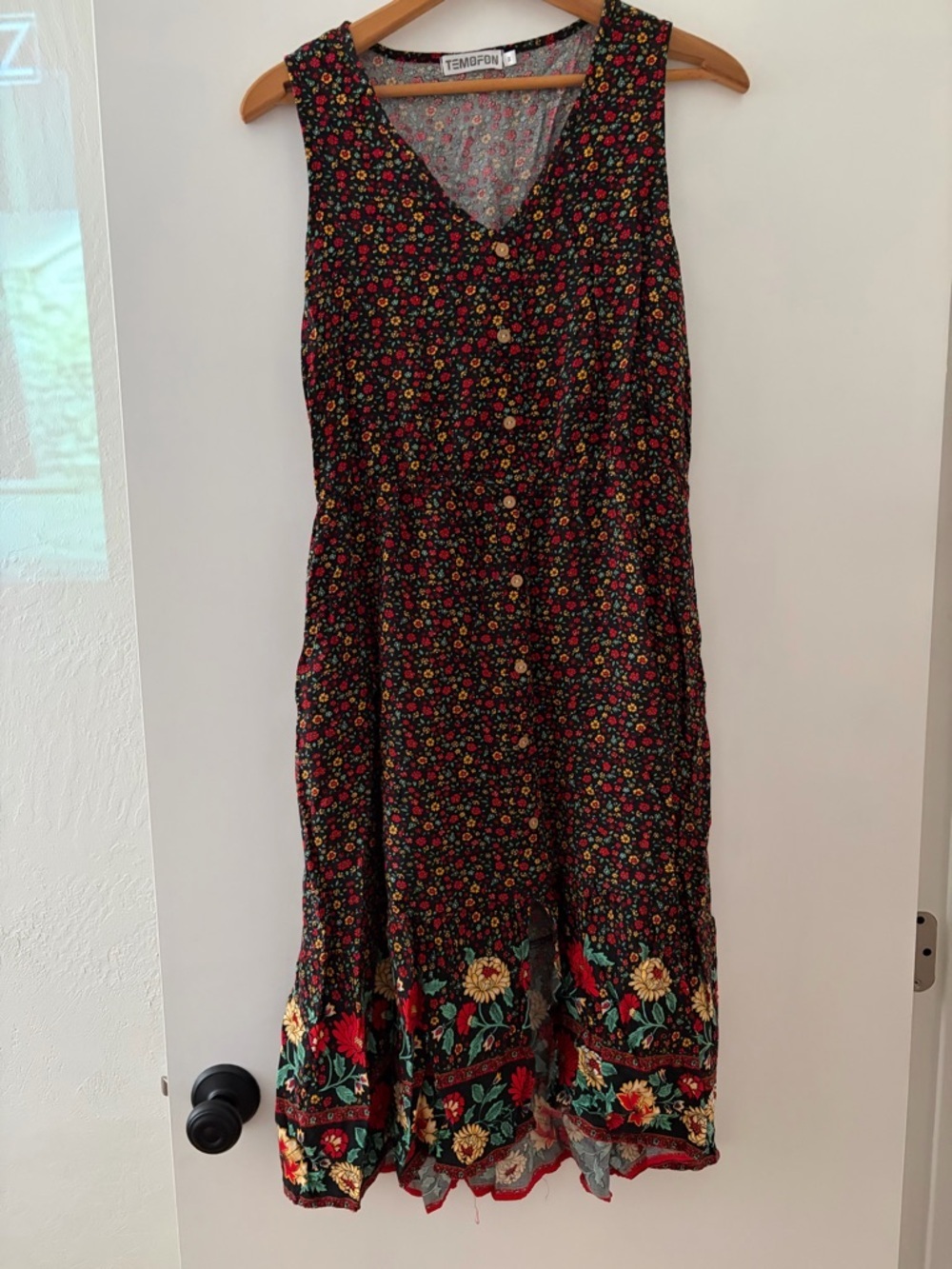 Cottagecore Button-Front Midi Dress